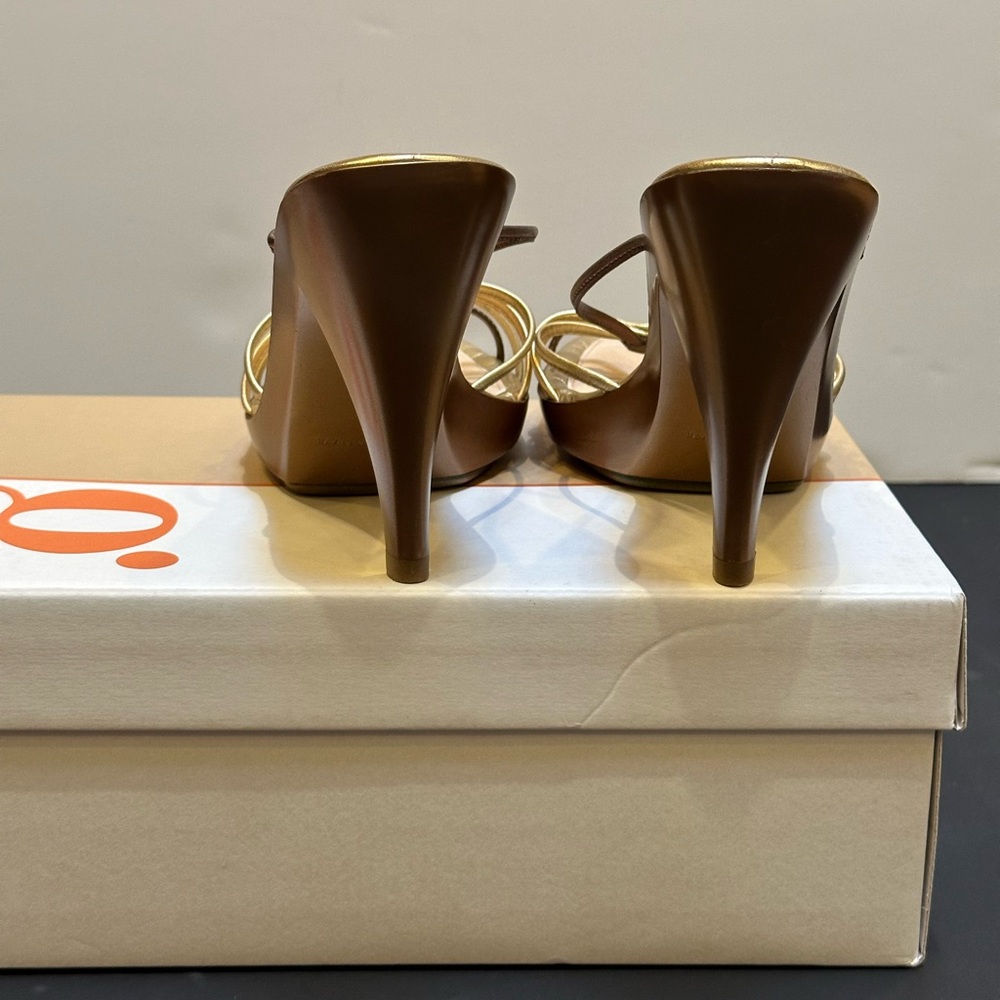 NWT Cole Haan x Nike Lab - G Series Gold Strappy Heels - Picture 8 of 10